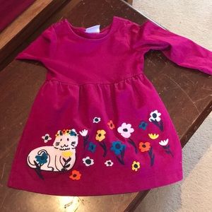 Hanna cat and flower long sleeve dress. 90 cm (3)